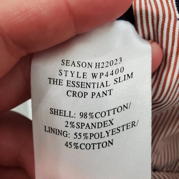 Wildfang Womens The Essential Slim Crop Pants SIze 16 Blue Pockets Basic Staple - Picture 6 of 11